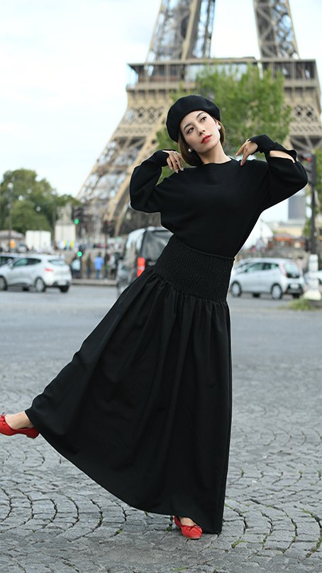 ハイウエストレースアップスカート