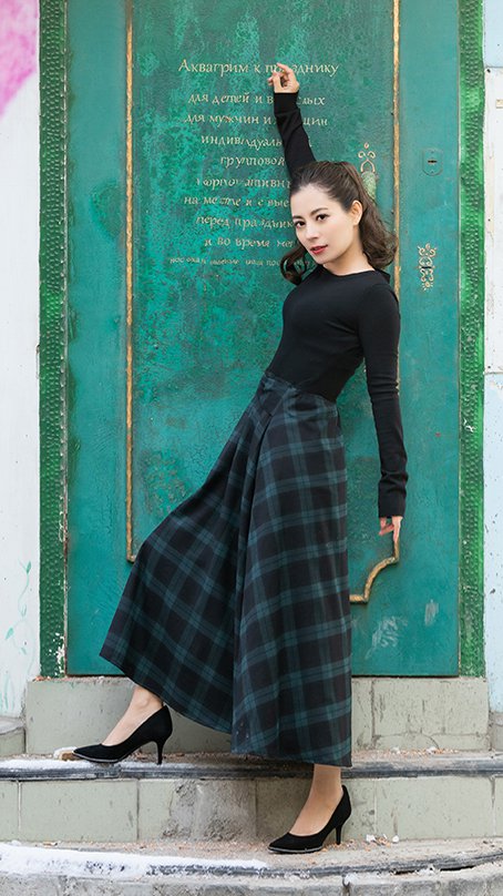 チェックワンピース