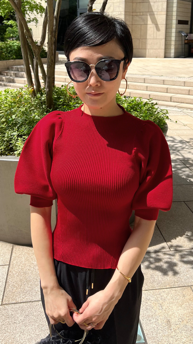 日本製無縫製バルーンスリーブニット