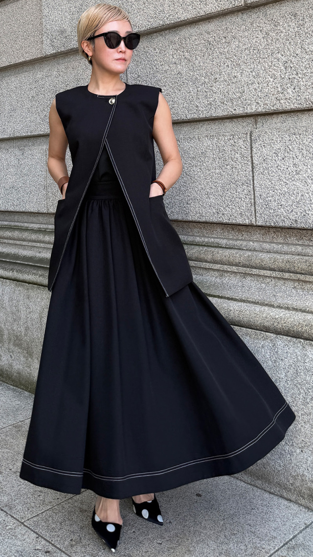 ステッチチュールインスカート