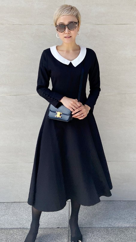 付け襟モダンワンピース