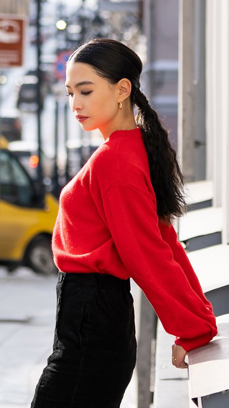 袖バルーンニット