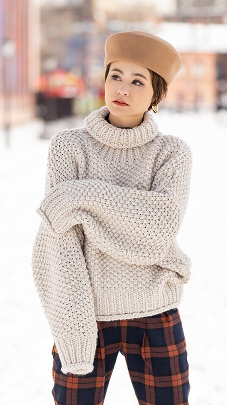 ざっくりタートルニット