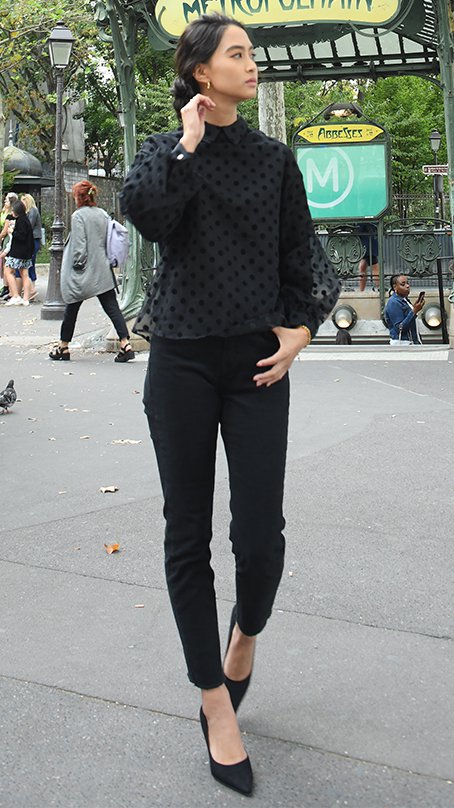 起毛スキニーパンツ