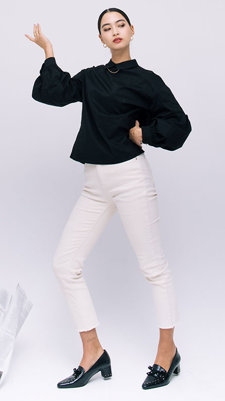 起毛スキニーパンツ