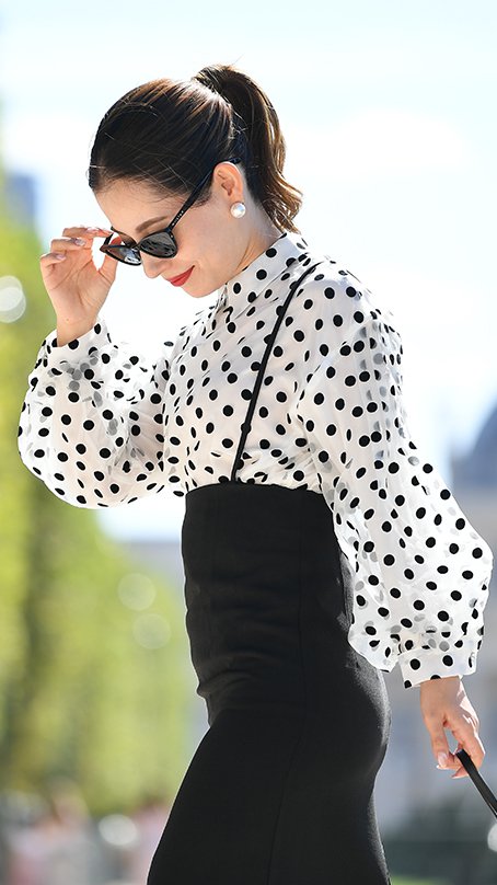 ドット袖バルーントップス