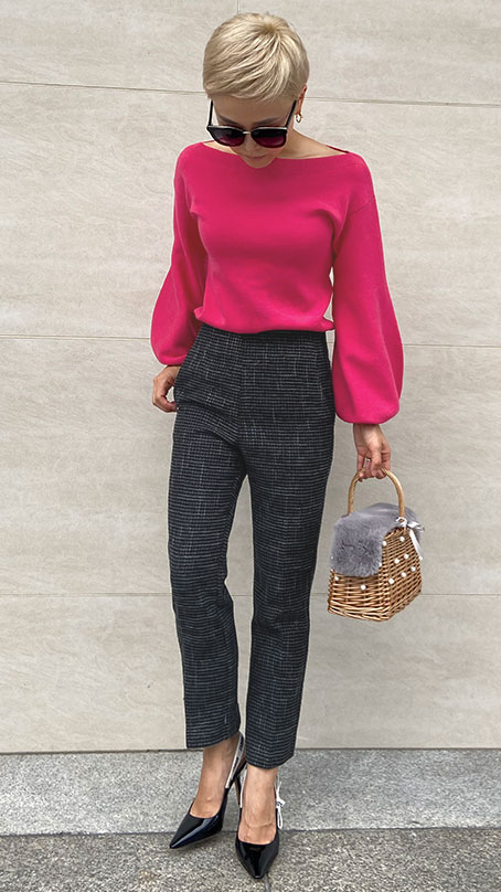 ツイードハイウエストパンツ