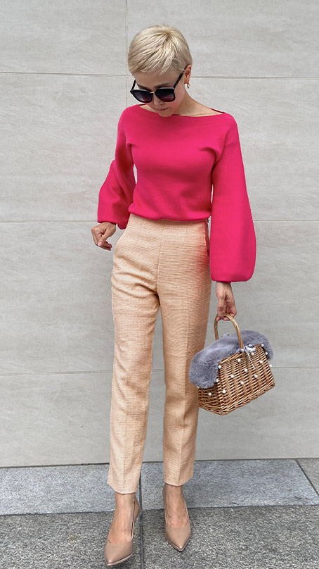 ツイードハイウエストパンツ