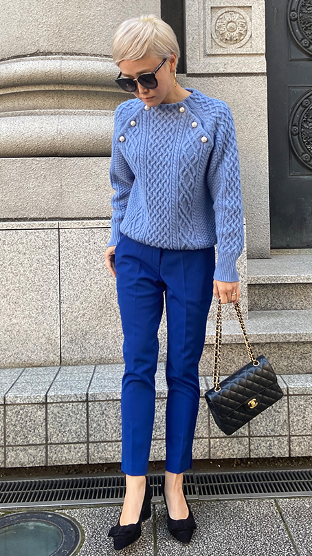 裏起毛美脚スラックスパンツ