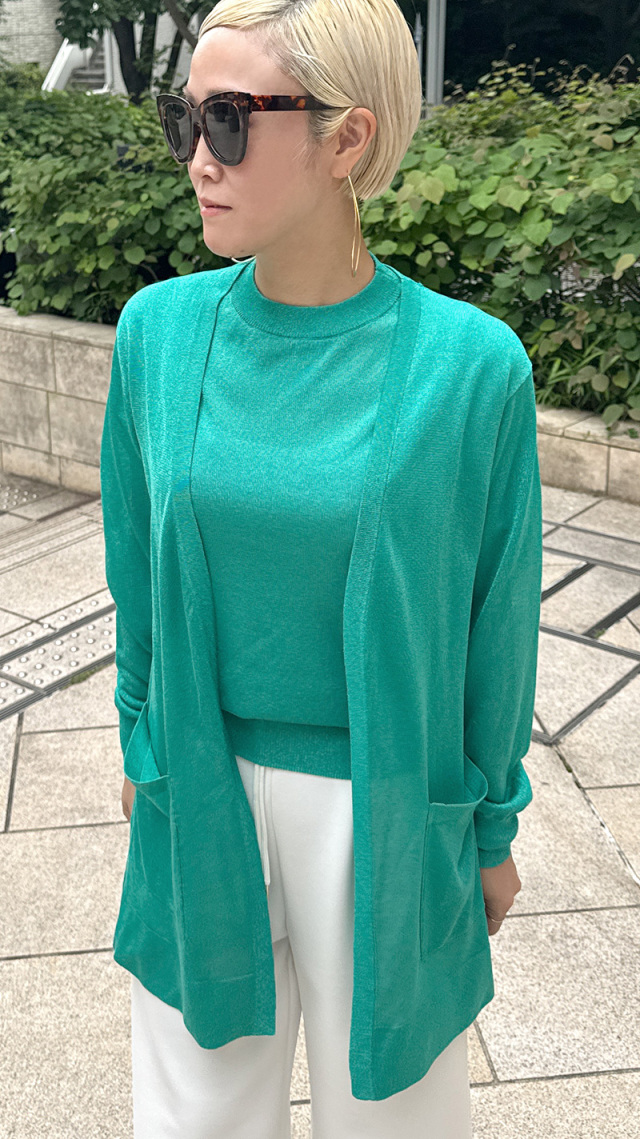 イタリア糸シアーサマーカーディガン