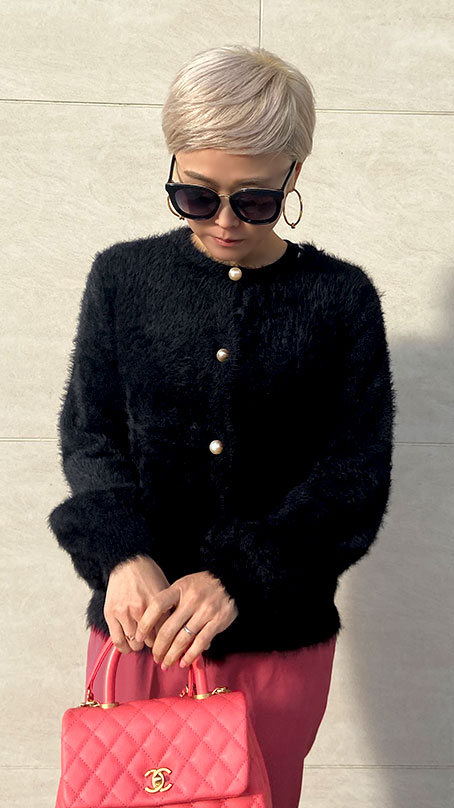 ソフトモヘアタッチカーディガン