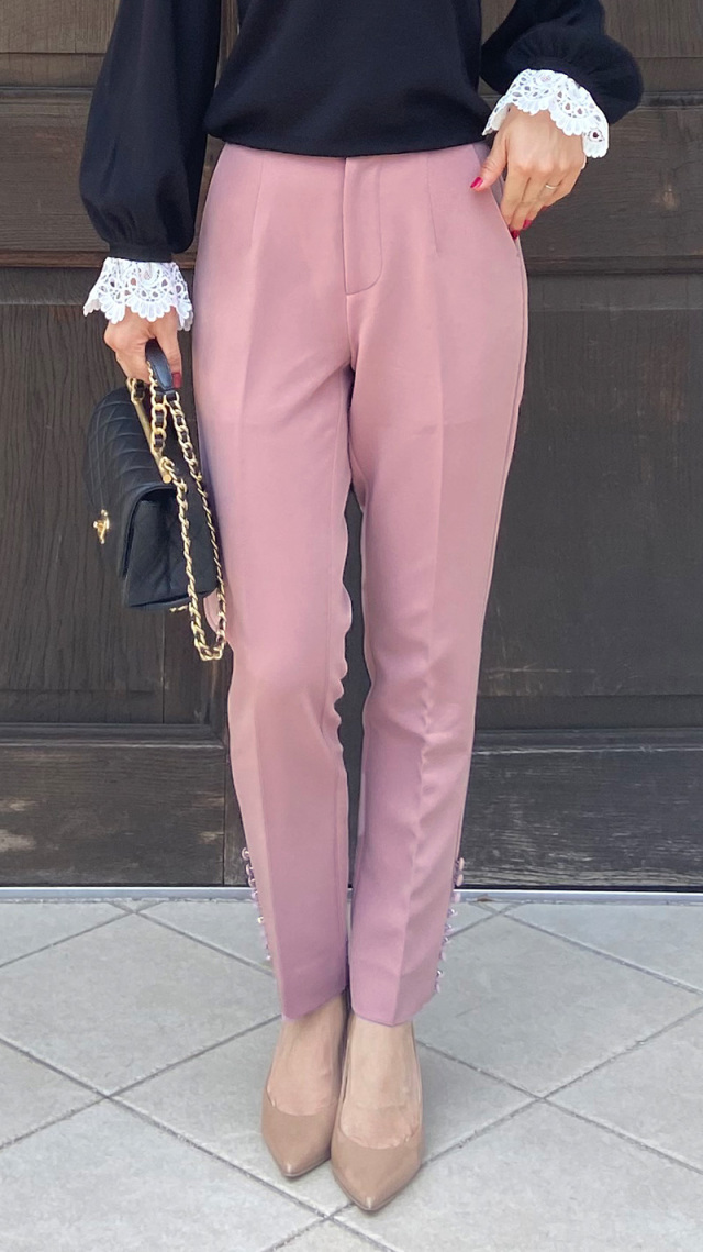 くるみボタン スラックスパンツ｜JENNE(ジェンヌ)公式通販：パリジェンヌのように凛としたファッションを