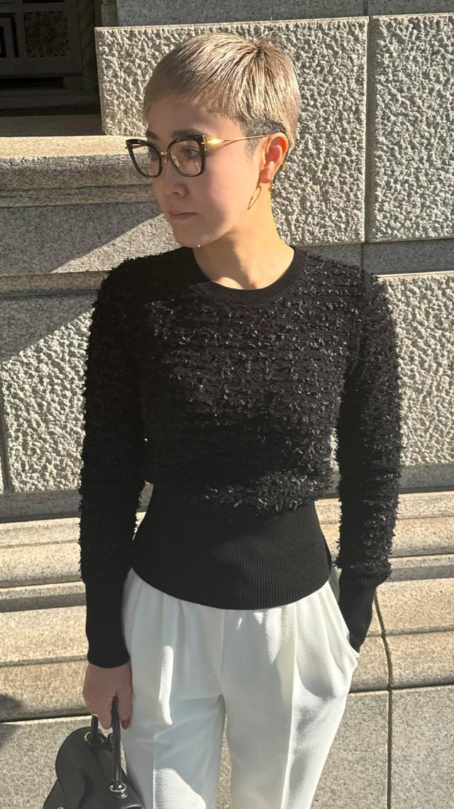 ツイード風コンパクトトップス