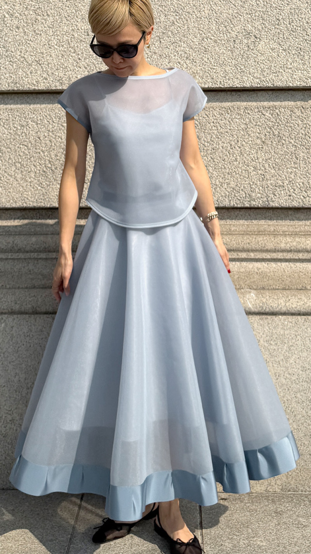 シアー立体スカート（日本生地）