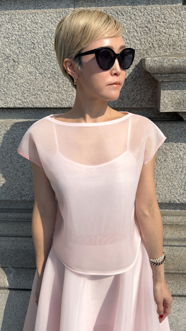 シアーエアリートップス（日本生地）