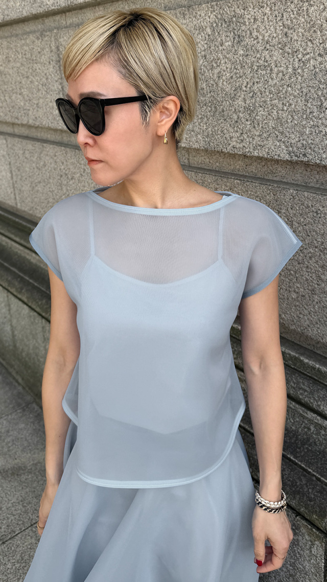 シアーエアリートップス（日本生地）