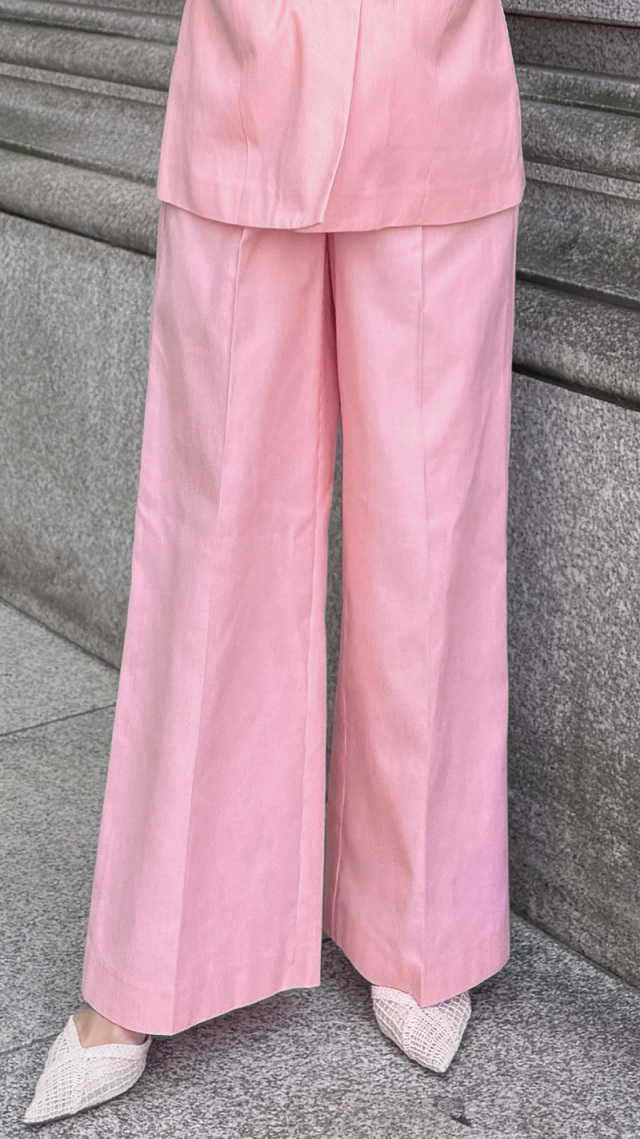 ストライプ美脚マリンパンツ（eco素材）