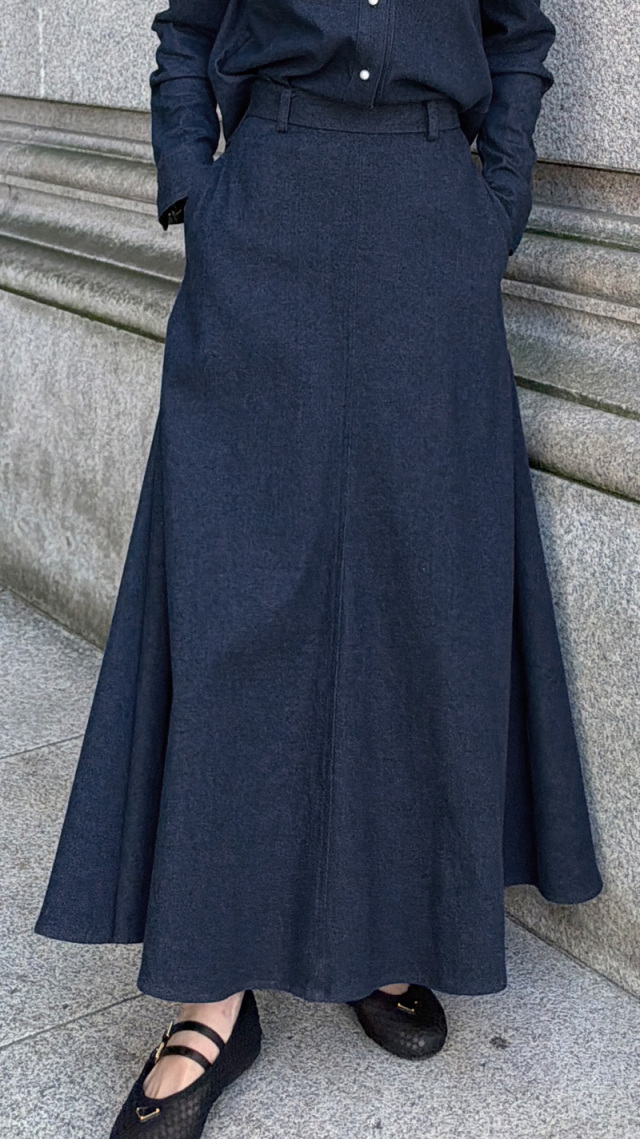 デニムロングスカート